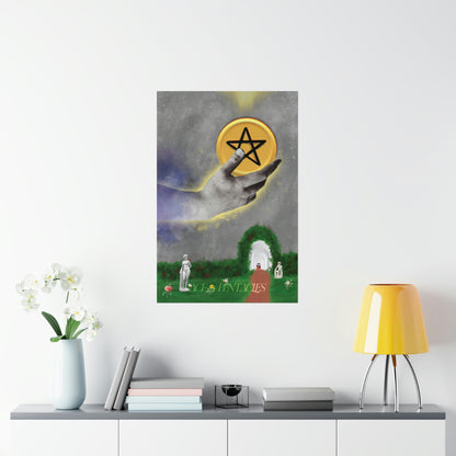 Ace of Pentacles - The Misfits | Tarot Art Framed Matte Poster Wall Art