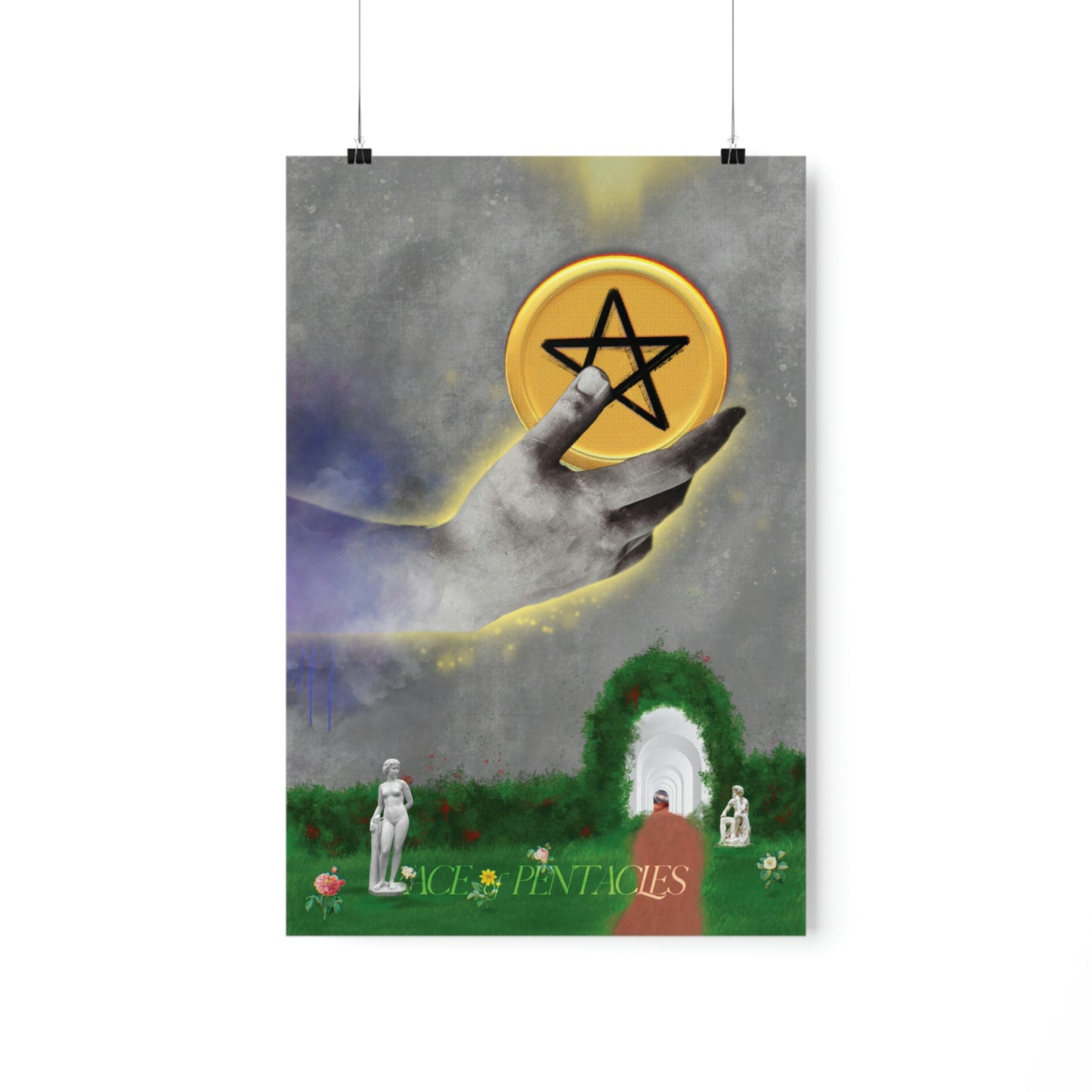 Ace of Pentacles - The Misfits | Tarot Art Framed Matte Poster Wall Art