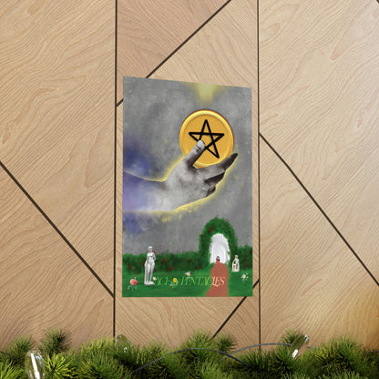 Ace of Pentacles - The Misfits | Tarot Art Framed Matte Poster Wall Art